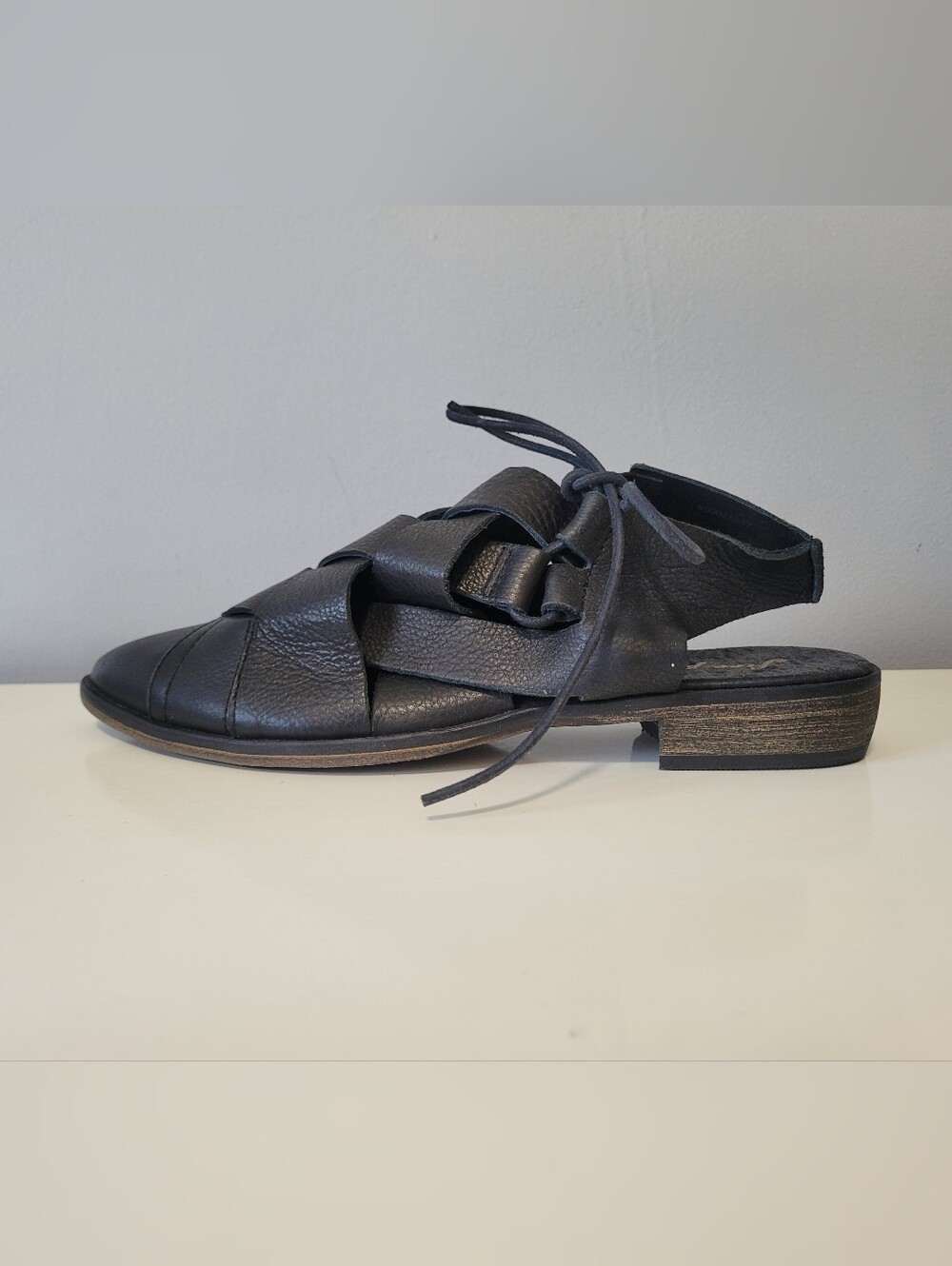 Free People Destino Woven Leather Lace Up Flats, VGUC, Size 39 - Picture 5 of 11